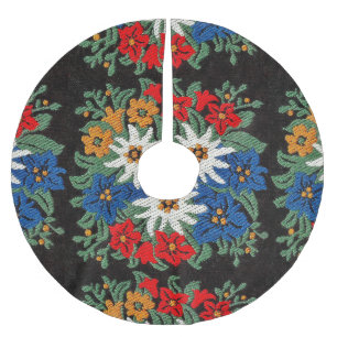 Edelweiss schweizisk alpin blomma julgransmatta borstad polyester