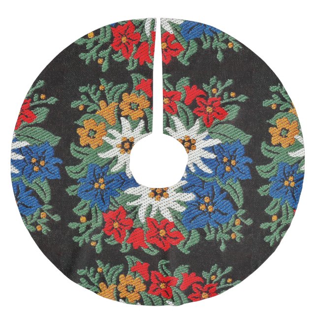 Edelweiss schweizisk alpin blomma julgransmatta borstad polyester (Framsidan)