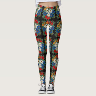 Edelweiss schweizisk alpin blomma leggings