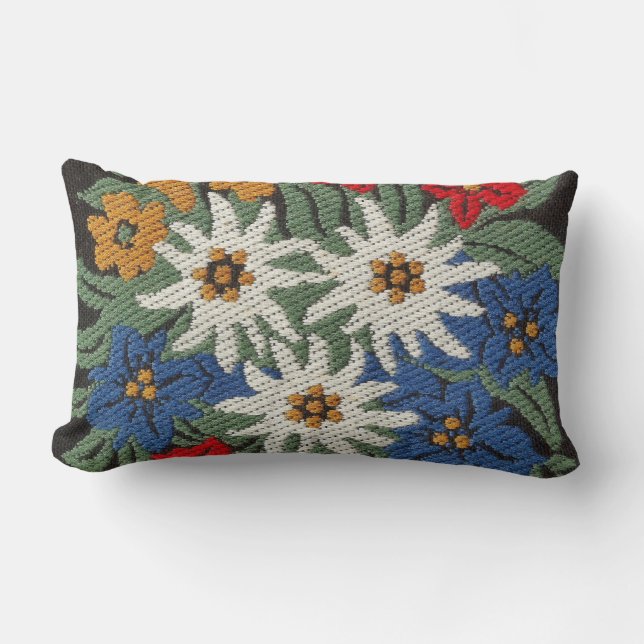 Edelweiss schweizisk alpin blomma lumbarkudde (Framsida)