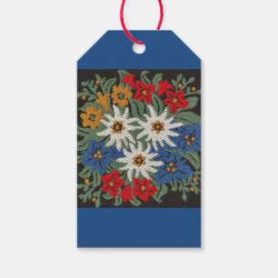 Edelweiss schweizisk alpin blomma presentetikett