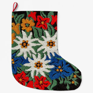 Edelweiss schweizisk alpin blomma stor julstrumpa