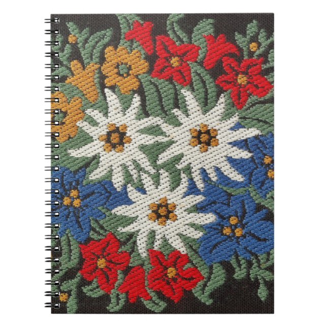 Edelweiss Swiss Alpine Flower Anteckningsbok Med Spiral (Framsidan)