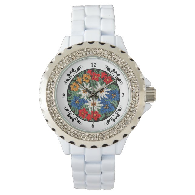 Edelweiss Swiss Alpine Flower Armbandsur (Framsida)
