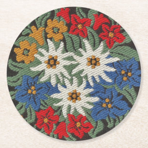 Edelweiss Swiss Alpine Flower Underlägg Papper Rund