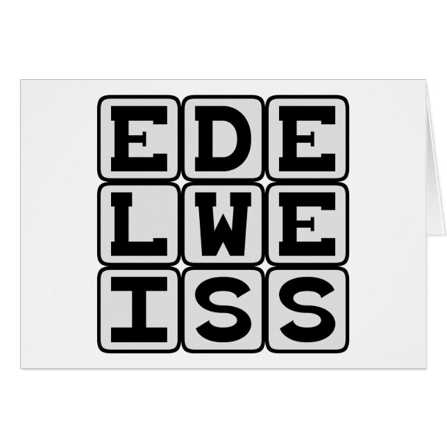 Edelweiss, vit blomma hälsningskort (Framsidan Horizontal)