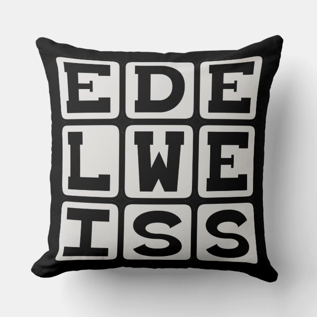 Edelweiss, vit blomma kudde (Framsida)