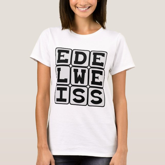 Edelweiss, Vit Blomma T-shirt (Framsida)
