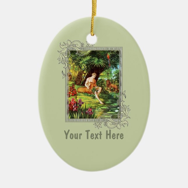 Eden Adam i trädgården Julgransprydnad Keramik (Framsidan)