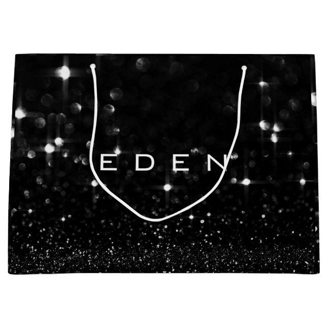 Eden Black White Glitter Favor Spark (Framsidan)