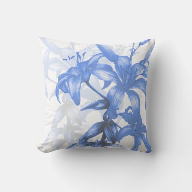 "Eden blue lilies" bra konst fyrkudde Kudde (Framsida)