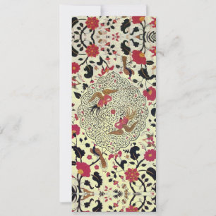 EDEN Flowers and Birds Black Red Gult Blommigt Meddelande