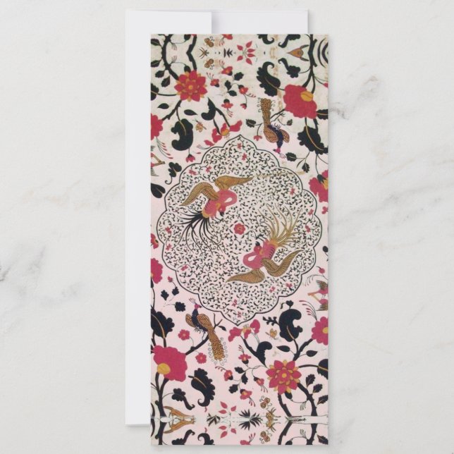 EDEN Flowers and Birds Black Red Rosa Blommigt Meddelande (Framsida)