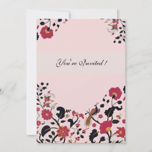 EDEN, svart, vit, röd rosa Inbjudningar (Framsida)