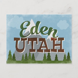 Eden Utah Roligt Retro Snowy Mountains Vykort