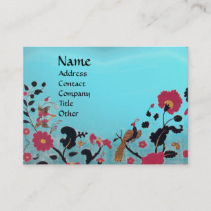 EDEN/WHIMSICAL GARDEN,blue aquamarine Visitkort