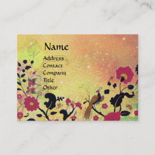 EDEN/WHIMSICAL GARDEN Guld Gult Blommigt Sparkes Visitkort