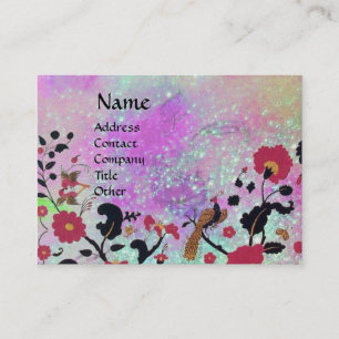 EDEN/WHIMSICAL GARDEN LILA GULD SPARKLES VISITKORT