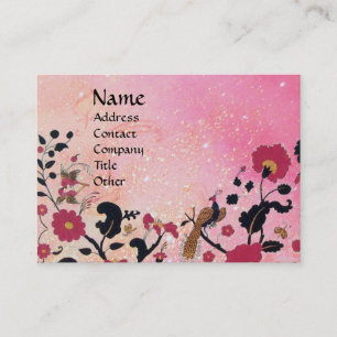 EDEN/WHIMSICAL GARDEN,ROSA GULD SPARKLES VISITKORT