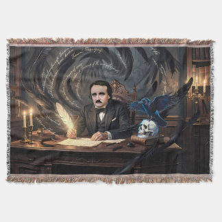 Edgar A. Poe Komponerar The Raven i gotiska drömma Filt
