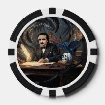 Edgar A. Poe komponerar The Raven i gotiska drömma