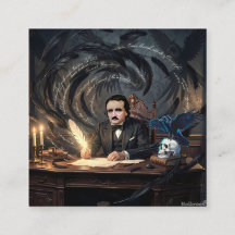 Edgar A. Poe Komponerar The Raven i gotiska drömma