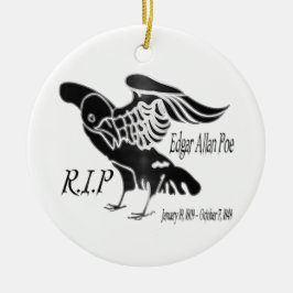 Edgar Alan Poe Raven Julgransprydnad Keramik