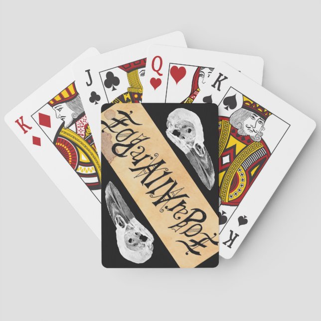 Edgar Allan Poe Ambigram spelkort (Baksidan)