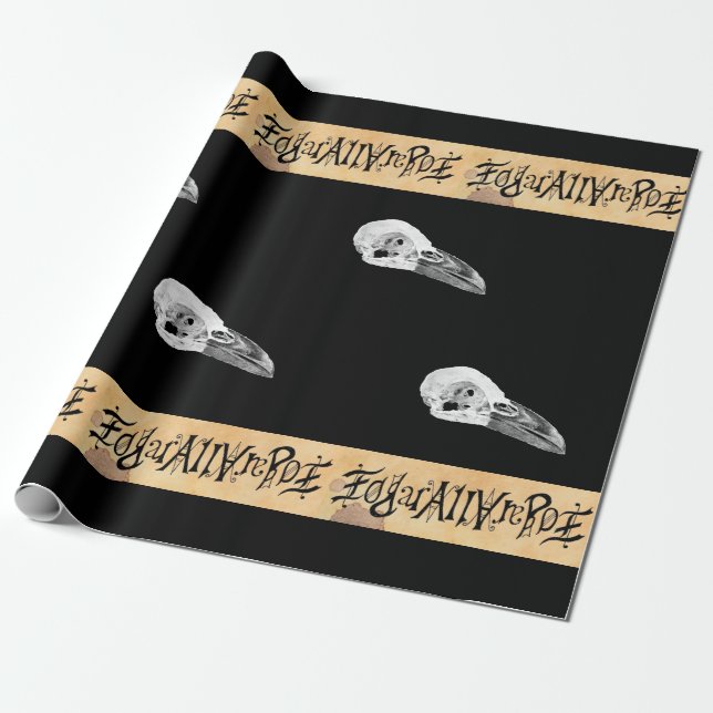 Edgar Allan Poe Ambigram Wrapping Papper Presentpapper (Utrullad)