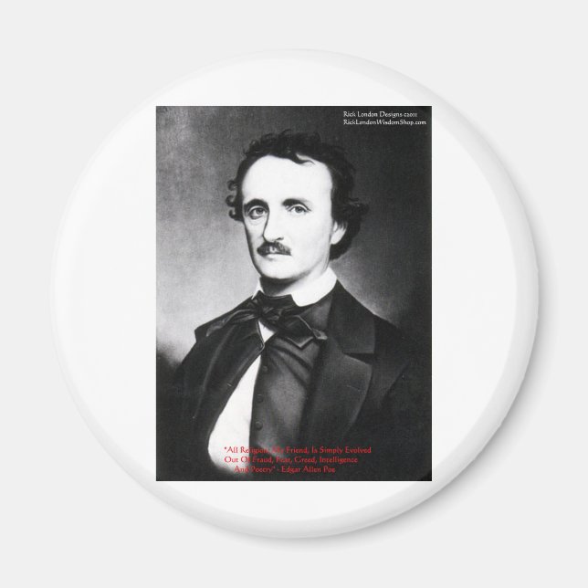 Edgar Allan Poe "Anfall Av Förnuft" Citatpresenter Magnet (Framsidan)
