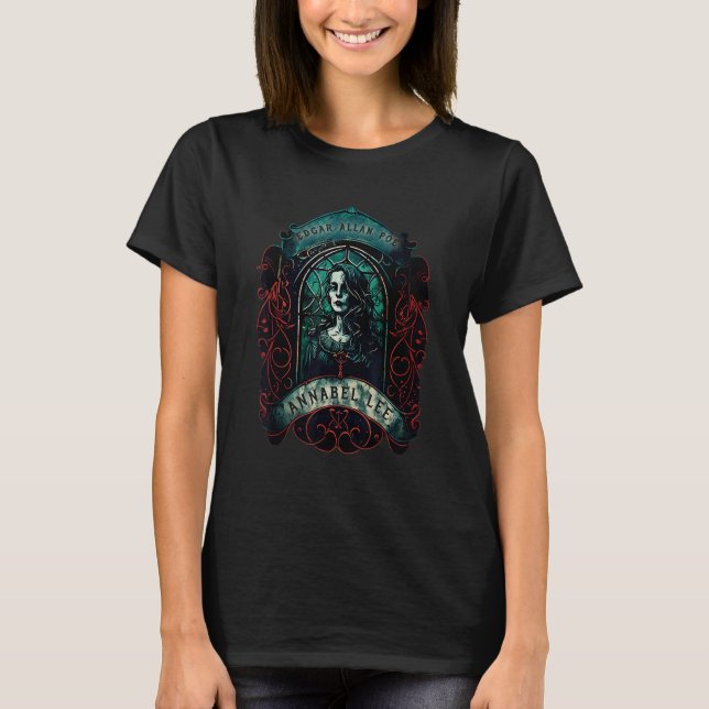 Edgar Allan Poe Annabel Lee Gothic T Shirt (Framsida)