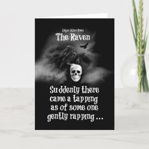 Edgar Allan Poe är Raven Gothic Halloween-kortet Kort