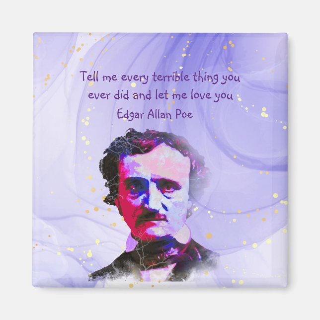 Edgar Allan Poe Auther Poet Kärlek Citat Magnet (Framsidan)