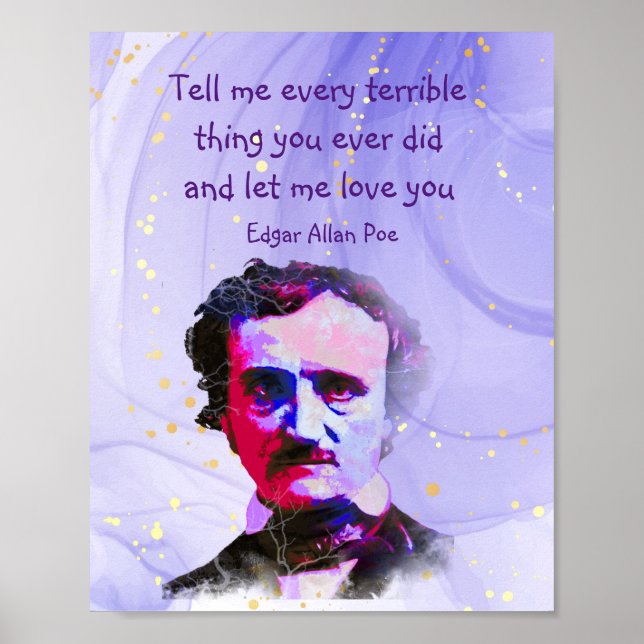 Edgar Allan Poe Auther Poet Kärlek Citat Poster (Framsidan)