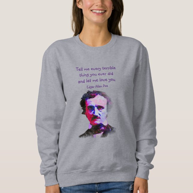 Edgar Allan Poe Auther Poet Kärlek Citat T-S T Shirt (Framsida)