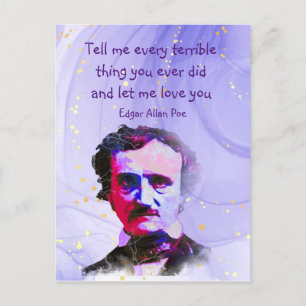 Edgar Allan Poe Auther Poet Kärlek Citat Vykort