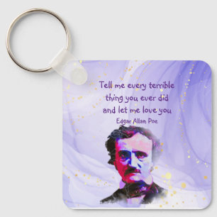 Edgar Allan Poe Auther Poet Kärlek Quote Keyc Nyckelring