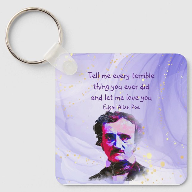 Edgar Allan Poe Auther Poet Kärlek Quote Keyc Nyckelring (Framsida)
