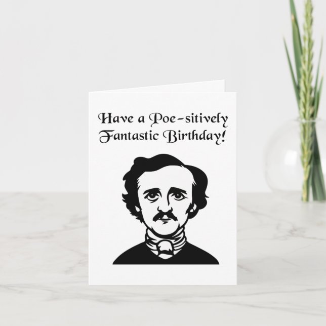 Edgar Allan Poe Birthday  Kort (Framsida)