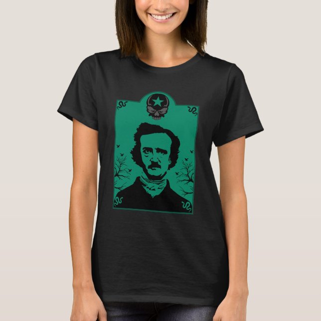 Edgar Allan Poe Black Raven T Shirt (Framsida)