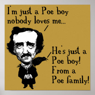 Edgar Allan Poe Boy Funny Poster signeringsofferte