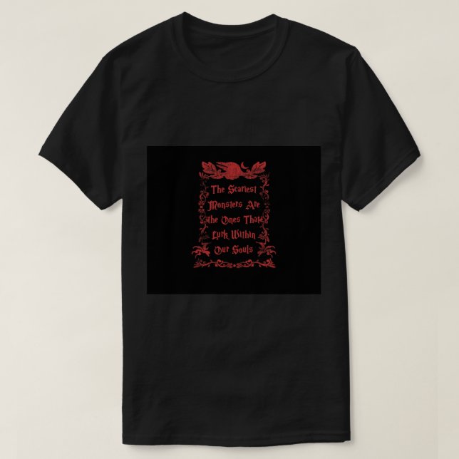 Edgar Allan Poe citerar fasor Macabre Literary Poe T Shirt (Design framsida)