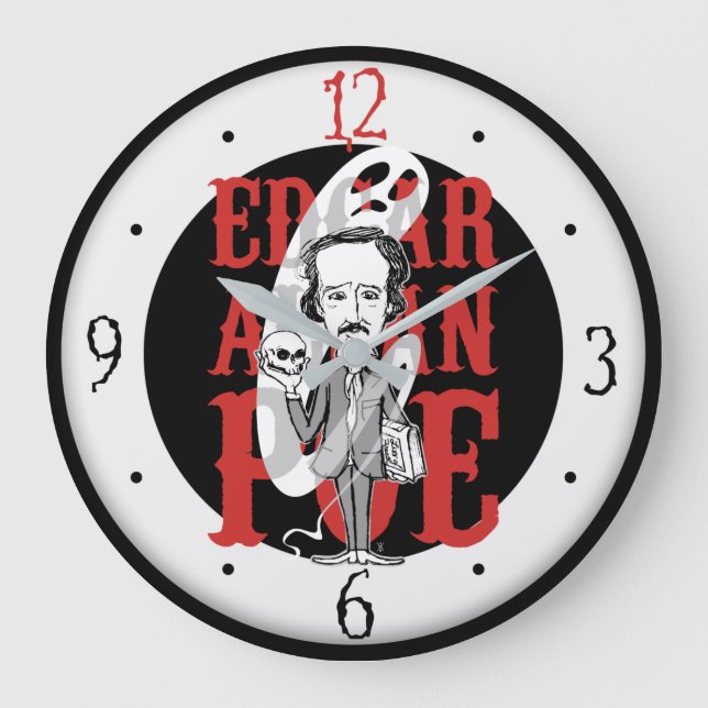 Edgar Allan Poe Clock Stor Klocka (Framsida)