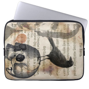 Edgar Allan Poe den korpsvart & skallelaptop Laptop Sleeve