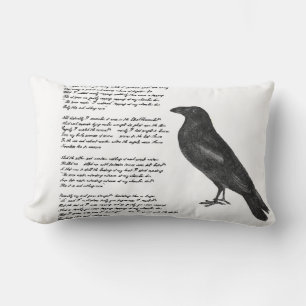 Edgar Allan Poe "den korpsvarta" dekorativ kudde