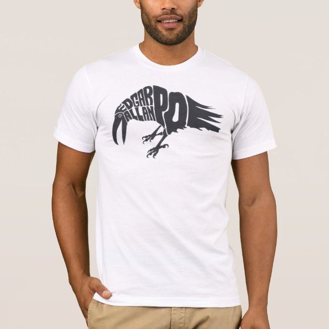 Edgar Allan Poe - det korpsvart Tee Shirt (Framsida)