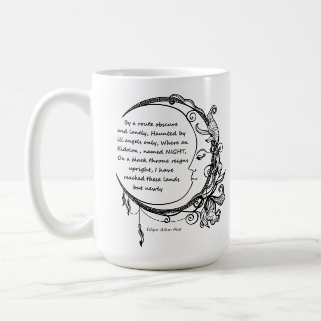 Edgar Allan Poe Dreamland Dream Dikt Kaffemugg (Vänster)