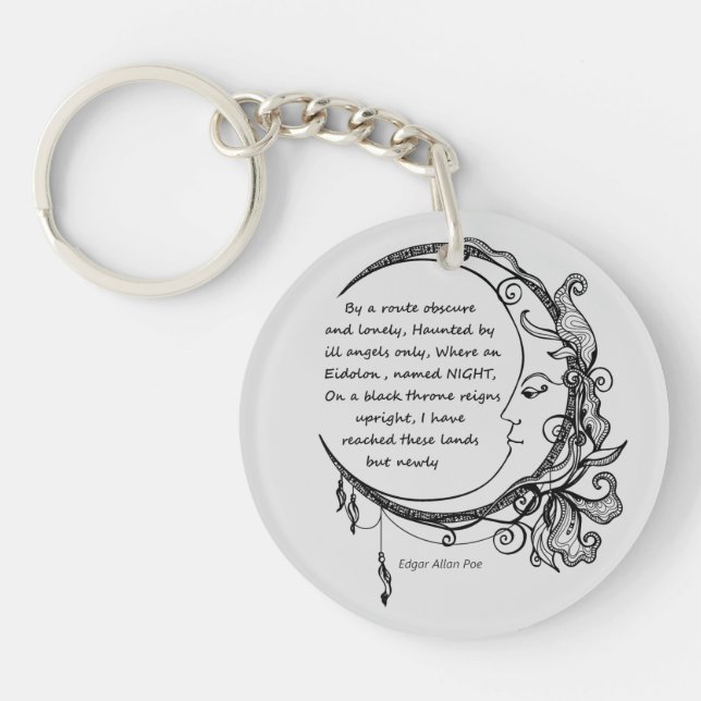 Edgar Allan Poe Dreamland Dream Dikt Keychain (Framsidan)