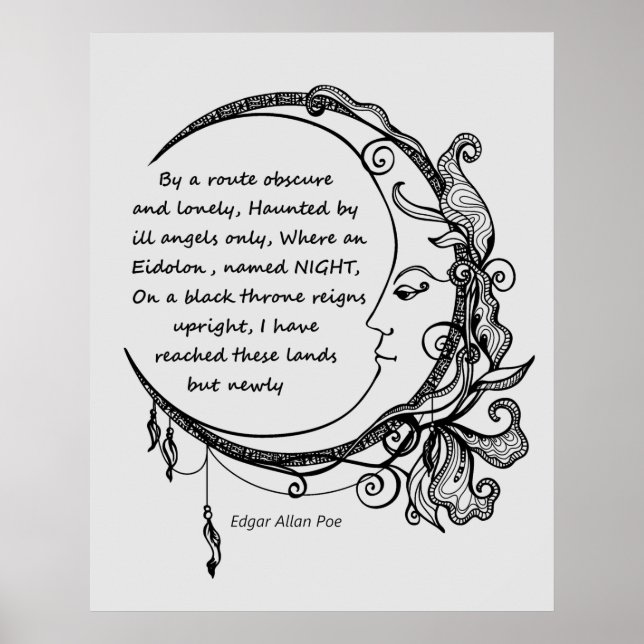 Edgar Allan Poe Dreamland Dream Dikt Poster (Framsidan)