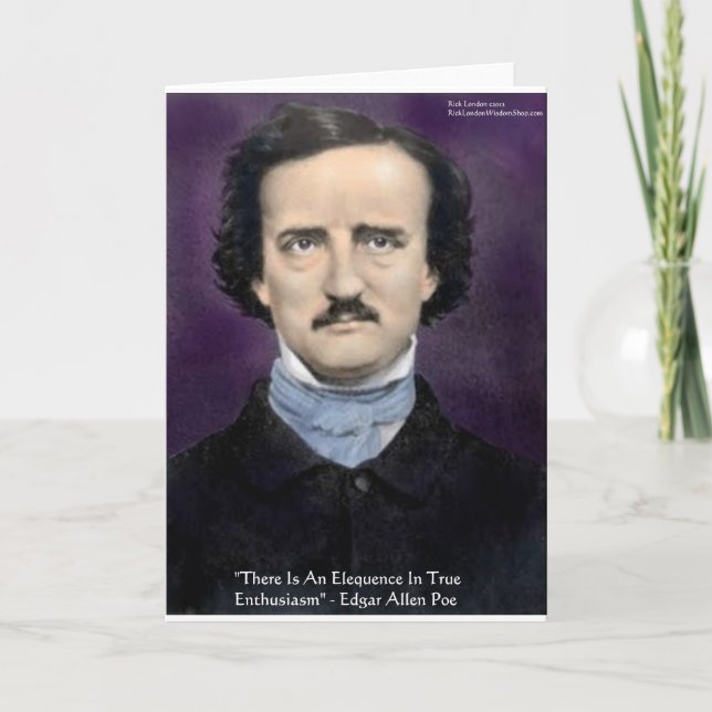 Edgar Allan Poe "Enthusiam" Visdoms Citat Gåvor Kort (Framsida)